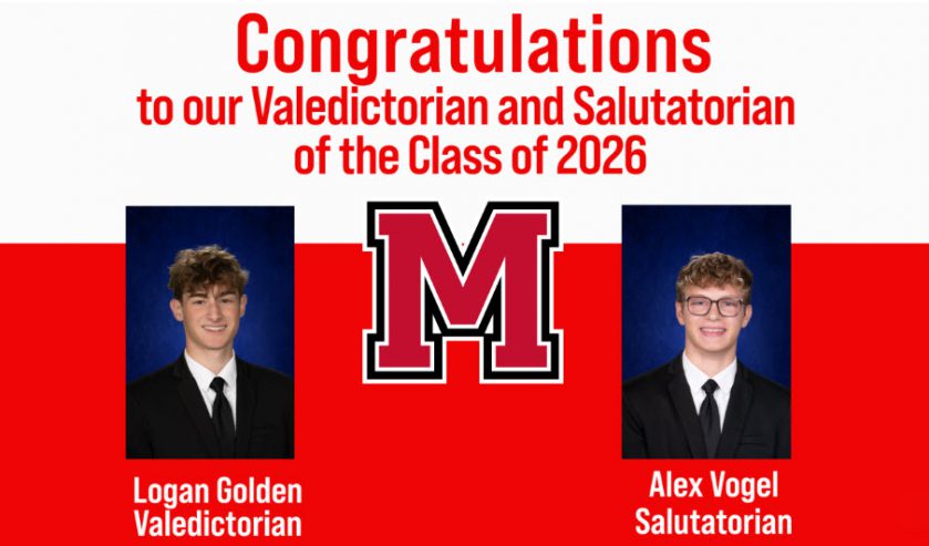 Announcement and photographs of the Valedictorian and Salutatorian
