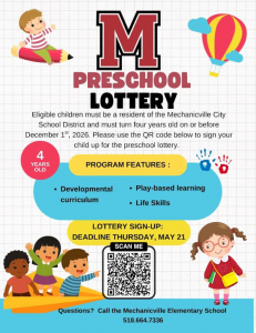 Flyer for PreK Lottery 2026-27