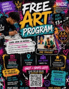 Flyer - free art Program in Mechanicville
