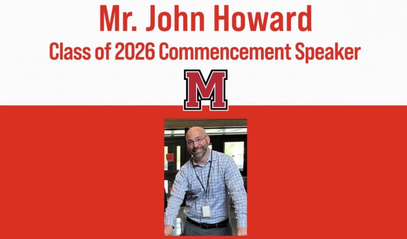 Announcement including phot of John Howard who has been named as the 2026 MCSD Commencement Speaker